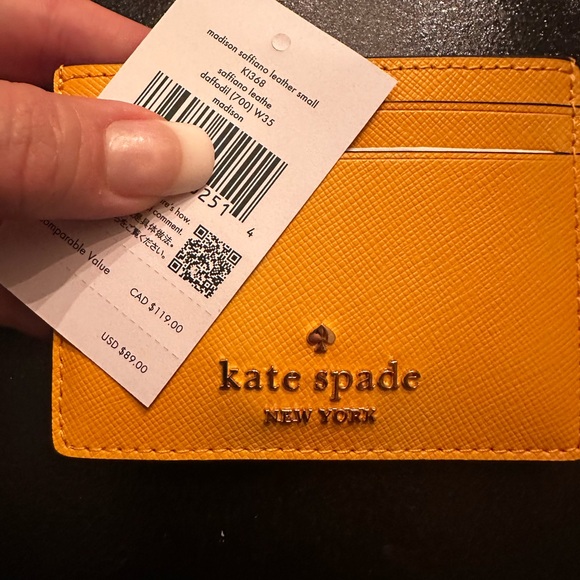 NEW Kate spade Madison Small Slim Card Holder; Daffodil - Picture 5 of 11